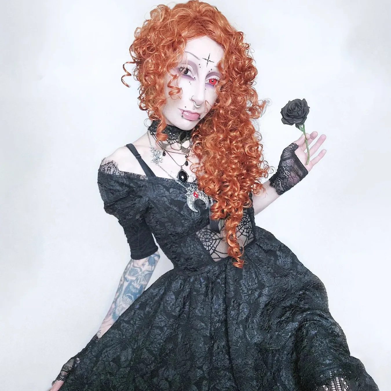 

Dark Goth Mall Gothic Mesh See Through Sexy A-line Dresses Halloween Grunge Jacquard Lace Hem Partywear Lolita Cute Women Dress