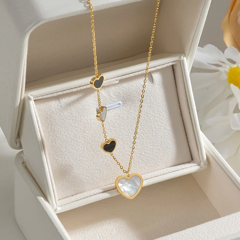 Stainless Steel Heart Necklace For Girl Long Hot Fashion Pendant Valentine Gift Love Jewelry Women Collar