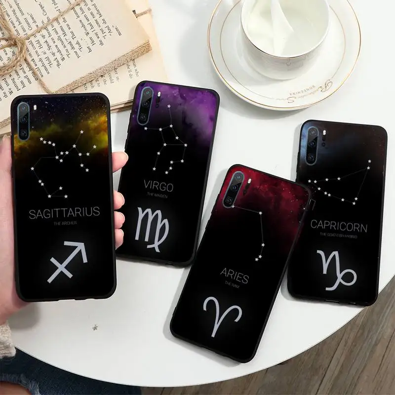 

Zodiac Sign 12 constellations Phone Case For Huawei honor Mate 10 20 30 40 i 9 8 pro x Lite P smart 2019 Y5 2018 nova 5t