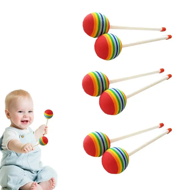 

Mallets Percussion 6pcs Lollipop Felt Drum Stick Soft Cool Drumsticks Marimba Mallets Glockenspiel Sticks For Music Teachers