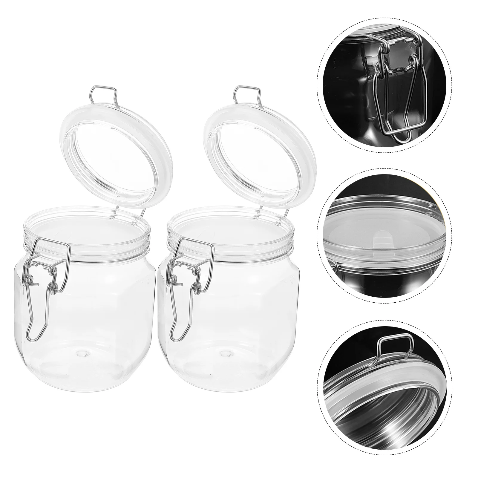 

Airtight Honey Jar Lid Transparent Small Bottles Caviar Storage Plastic Sealed Glass Storage Jars Jam