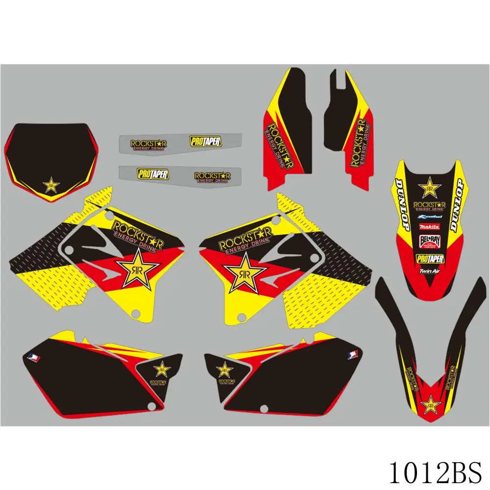 

Full Graphics Decals Stickers Motorcycle Background Custom Number Name For SUZUKI RM125 RM250 RM 125 RM 250 2001-2012