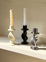 twist spiral resin candlestick ornaments retro french candelabra decoracion hogar moderno candle holder dining table decor