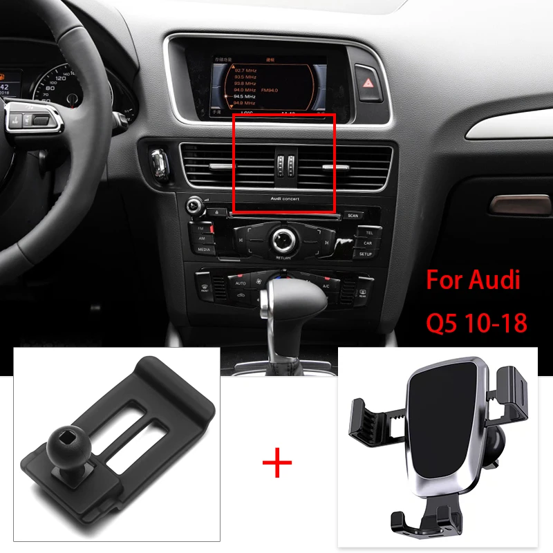 

Mobile Phone Holder For Audi Q5 2010 2011-2016 2017 2018 Air Vent Mount Bracket GPS Phone Holder Clip Stand in Car Accessories