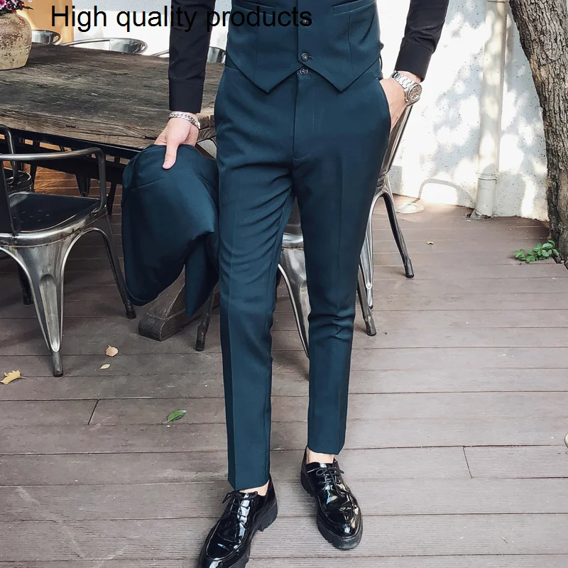 

2023 Fashion Male Spring High Quality Cotton Business Suit Trousers Men's Clothing/Man British Style Casual Pants