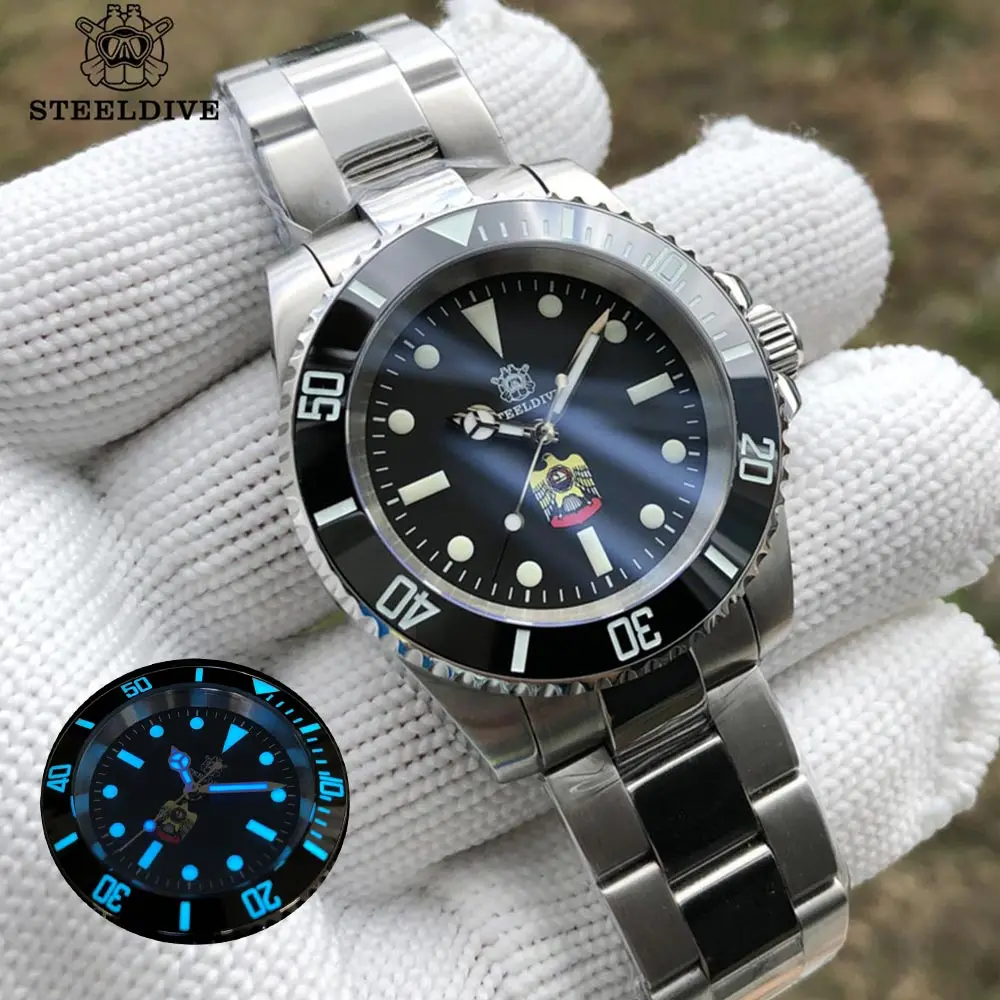 

STEELDIVE 1954 Mens Mechanical Watch NH35 Automatic Watches Sapphire Crystal 200m Diver Watch Ceramic Bezel BGW9 Luminous Watch