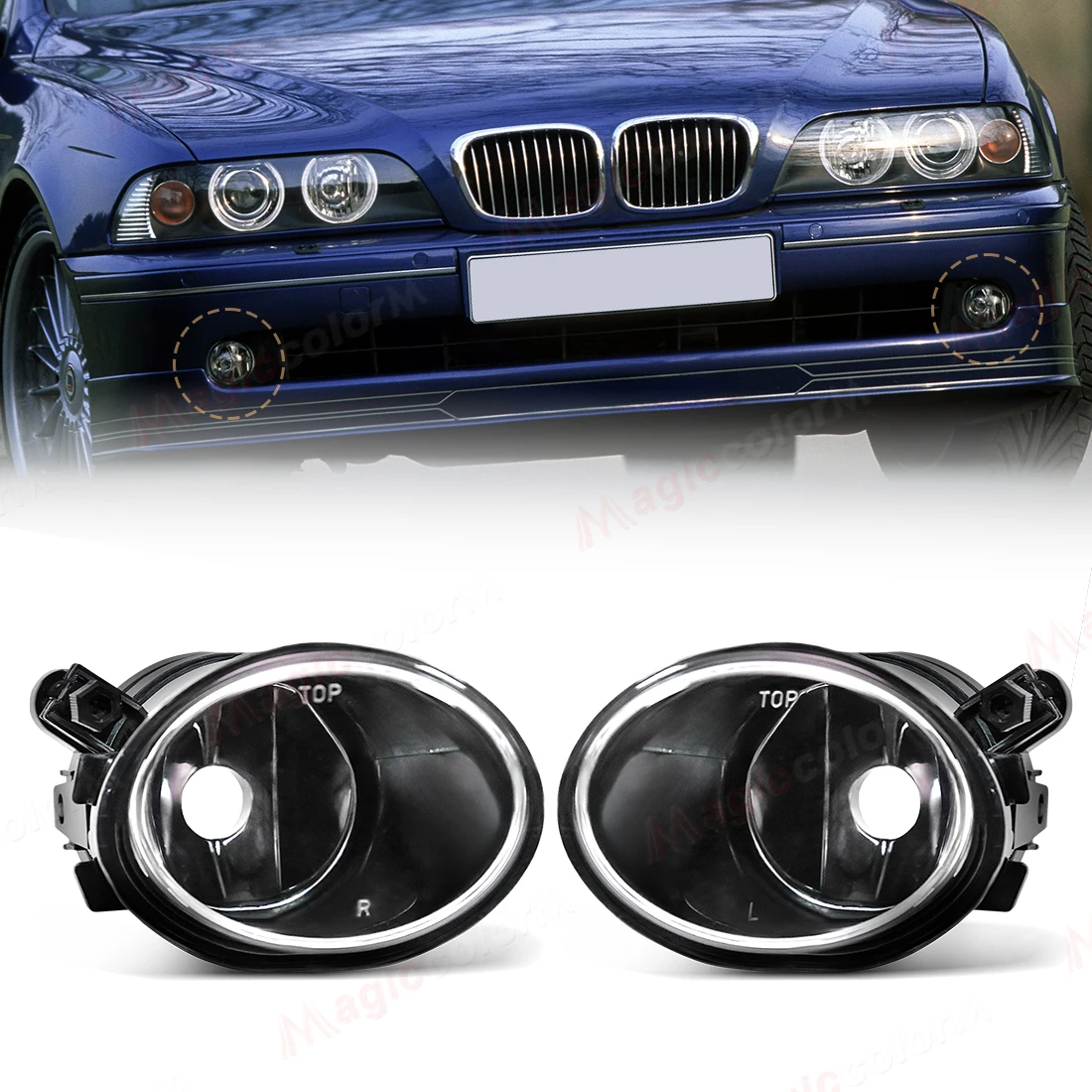 Фото Противотуманная фара галогенная без ламп для BMW E39 M5 2001-2003, E46 3 серии M3 2002-2006, номера 63177894017, 63177894018 №1
