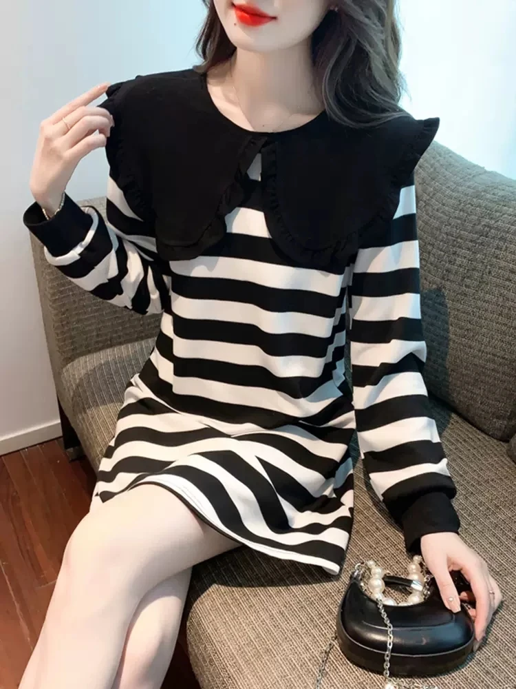 Платье женское с длинным рукавом и воротником-куклой bd791