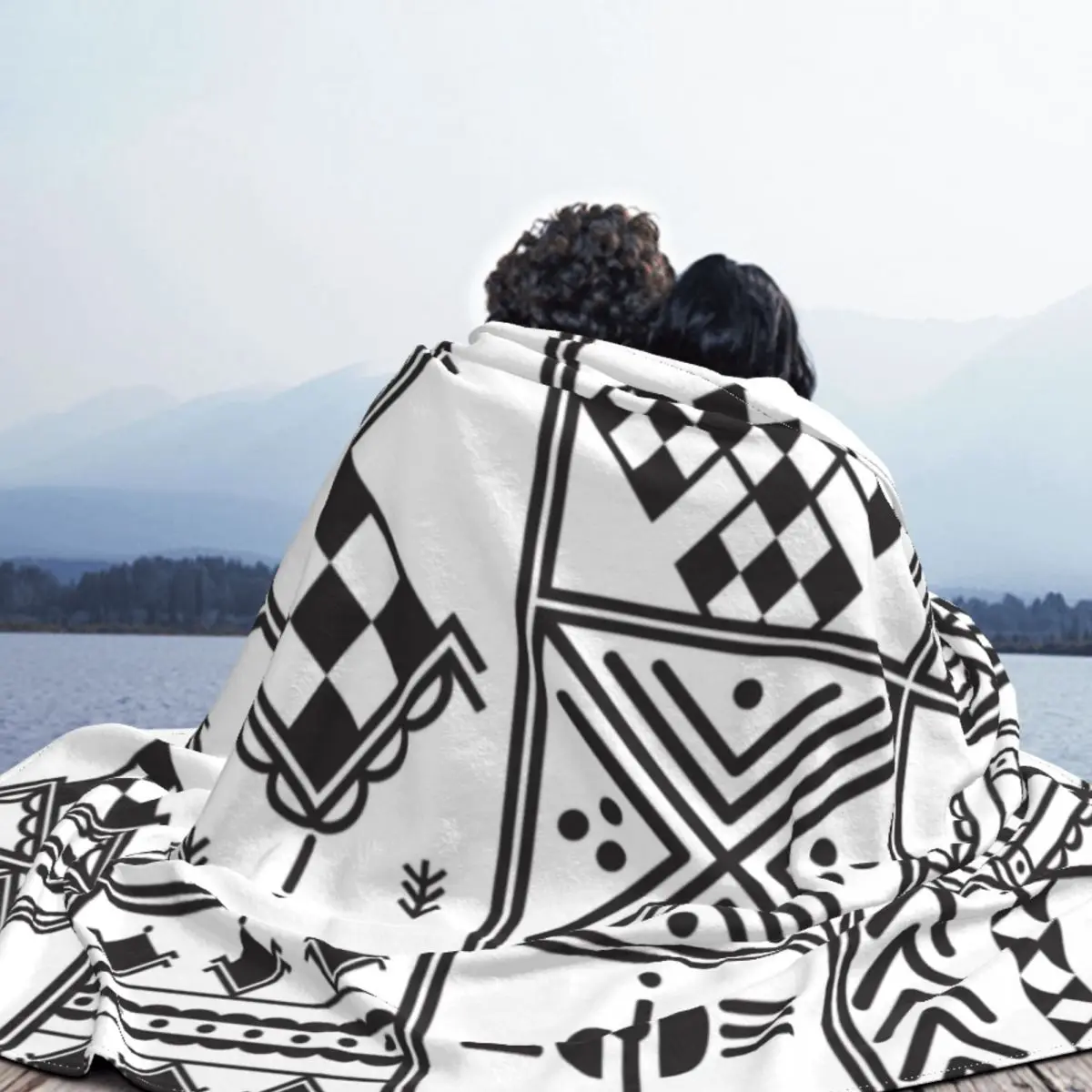 Одеяло с графическим рисунком Kabyle мягкое флисовое теплое фланелевое одеяло в