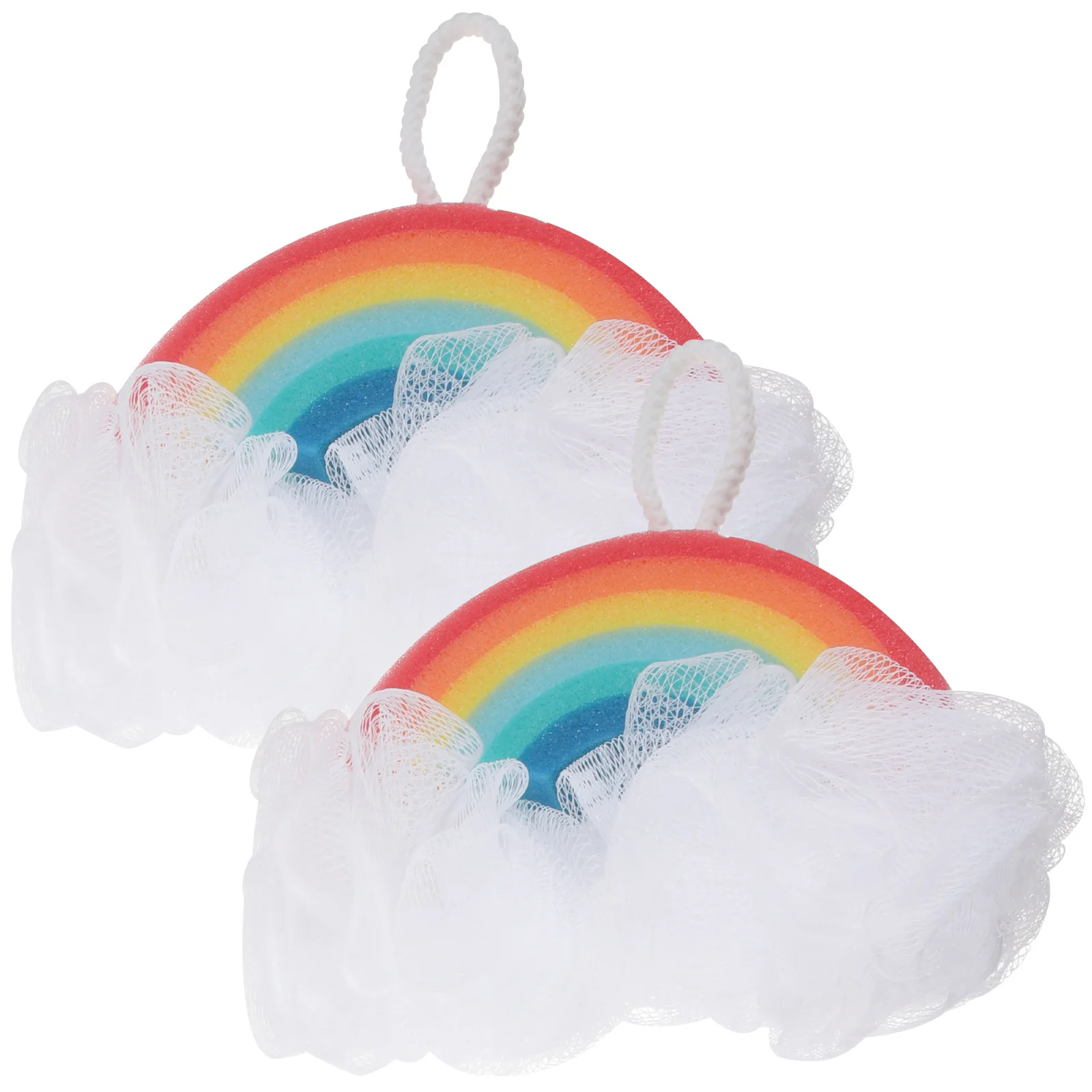 

2 Pcs Rainbow Bath Sponge Kids Scrubbers Shower Body Brush Newborn Platform