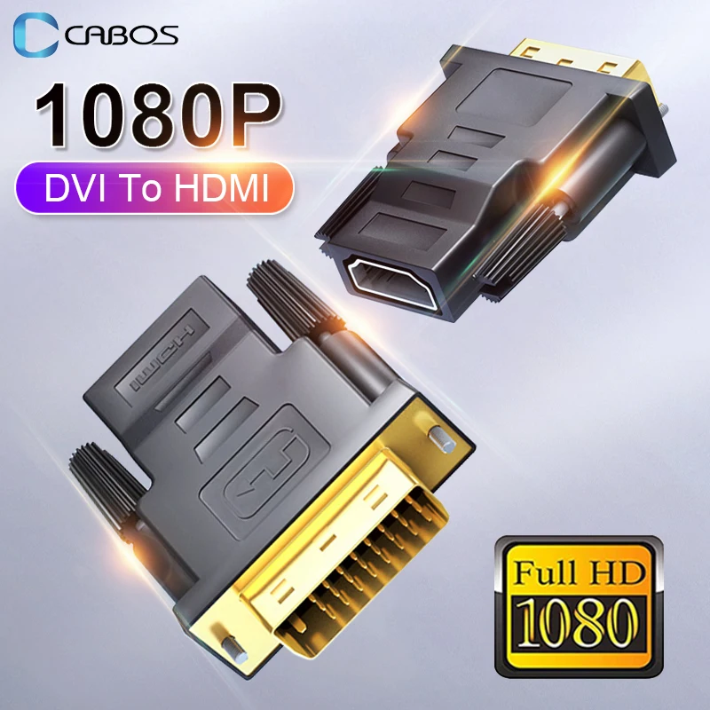 

Конвертер DVI-HDMI, HD 1080P, адаптер «Папа-мама» для ТВ-приставки, проектора PS4, HDMI-DVI D 24 + 1, двунаправленный Кабельный разъем