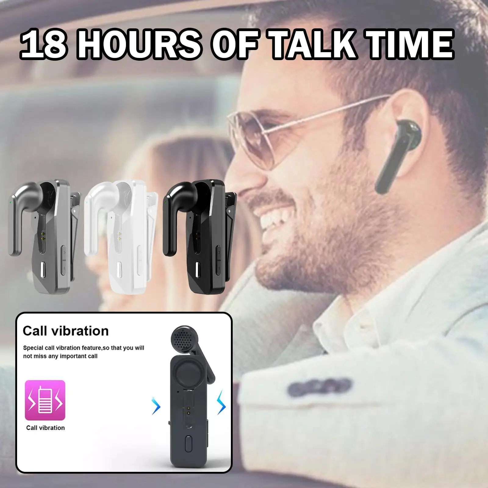 

1pc Collar Earphones For One Ear Bluetooth 5.1 Wireless Headset Business Earphone With Mic Sports In-ear Handsfree For Drive