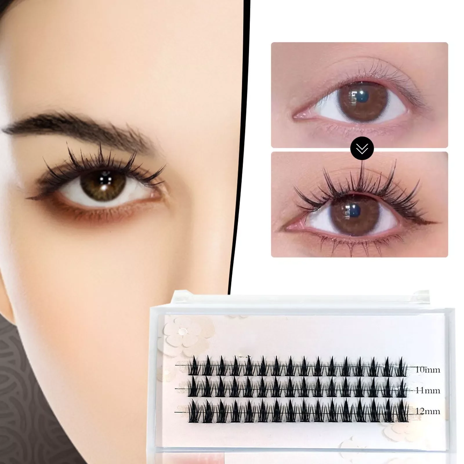

NEW2023 DIY Eyelash Extensions Small Bunch Feather Reusable Artificial Eyelash Multi Pack Mini Eyelash Cluster Create Authentic