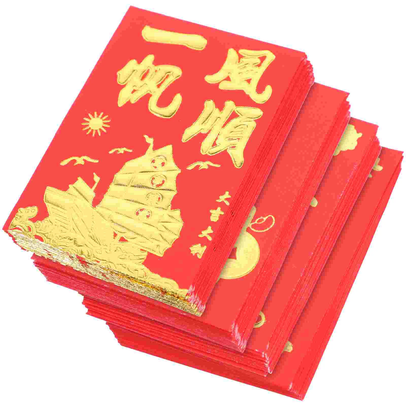 

160 Pcs New Year Red Envelope Black Purse Lunar Packets Decorative Paper Card Money Storage Coated Ceremony Child Pocket