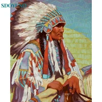 sdoyuno diy crafts oil painting by number figure for adults kits acrylic paint picture wall art home decoration gift