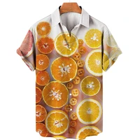 2022 hawaiian shirt 3d printing shirt men and women fruit pattern short sleeve unisex loose vacation fashion casual top beach