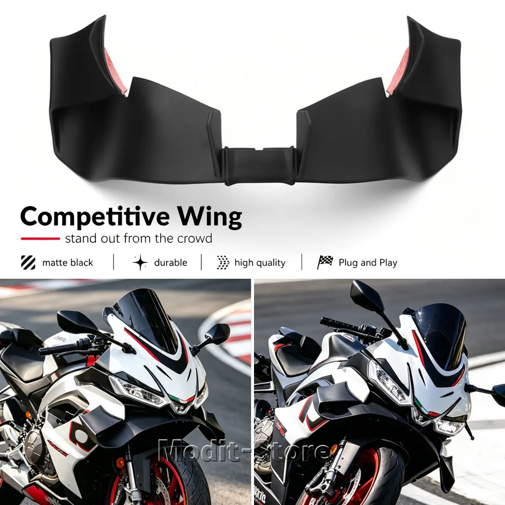 Фото Для мотоцикла Aprilia RS457 RS 457 2024-2026: боковые спойлеры, передний спойлер, обтекатель, фиксированная нижняя накладка, комплект для создания аэродинамического усилия GP. №5