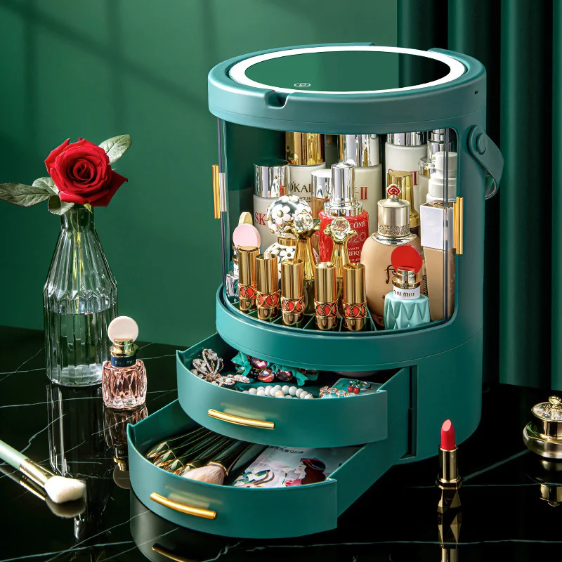 

Household cosmetic storage box rotary storage box desktop drawer cosmetic storage box