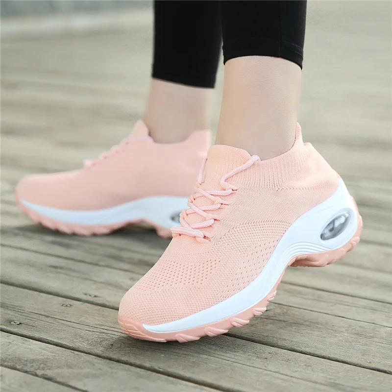 Women's Casual Shoes Fashion Stitching Cushion Wedge Sneakers Comfortable Walking Shoes Nurse Shoes