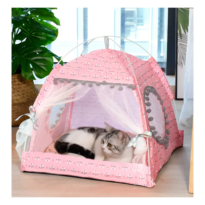 Breathable Cat Dog Litter Tent Kennel Foldable Universal Indoor Teepee Pet House Breathable Puppy Tent Bed Dog Supplies Pets Psy