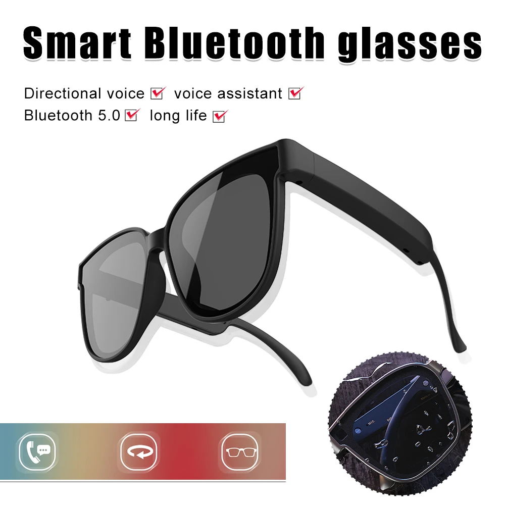 

Smart Glasses Wireless Bluetooth 5.0 Sunglasses Outdoor Smart Sport Hands-Free Calling Calling Music Anti-Blue Eyeglasses