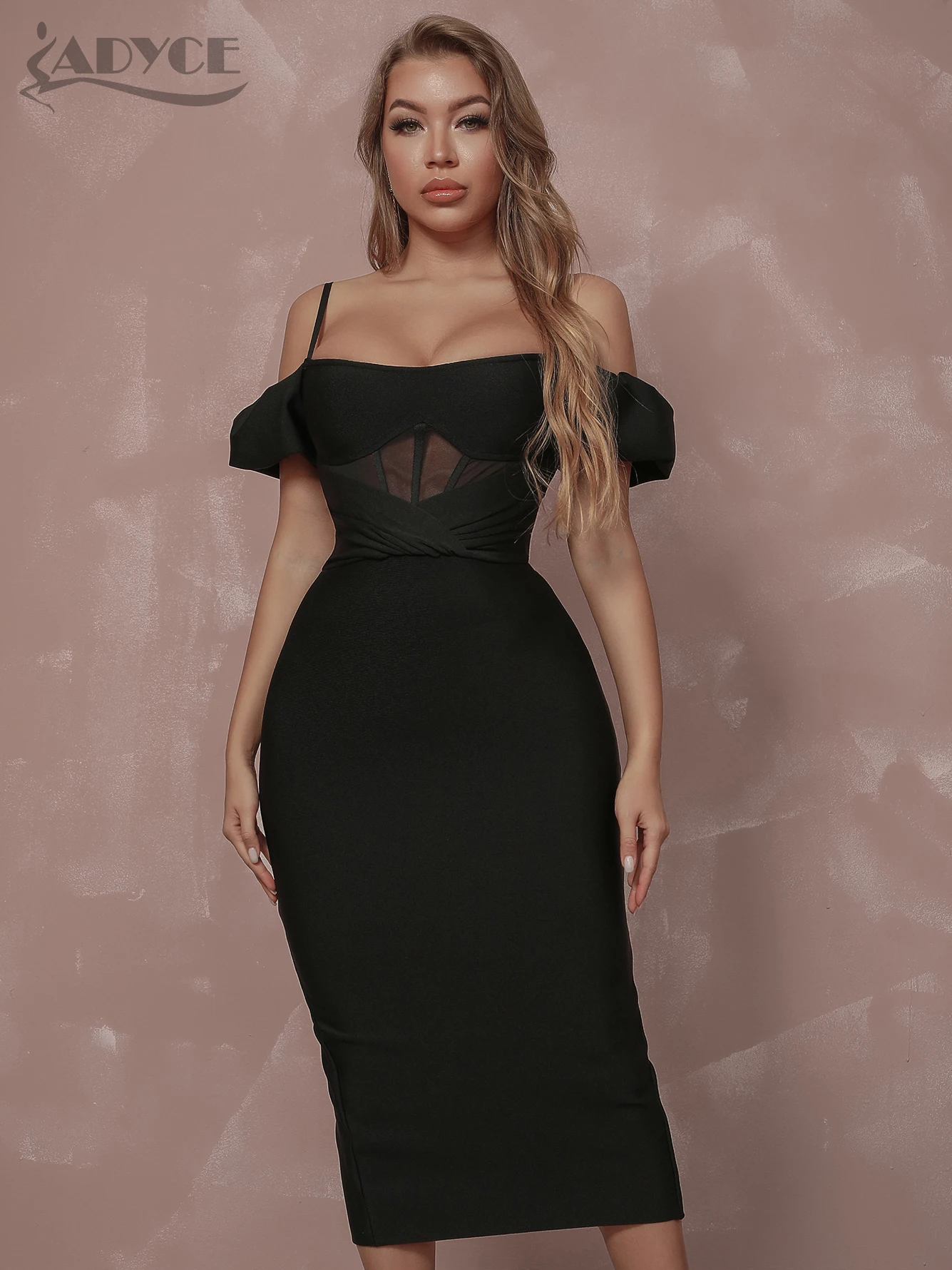 Off Shoulder Short Sleeve Bandage Dress 