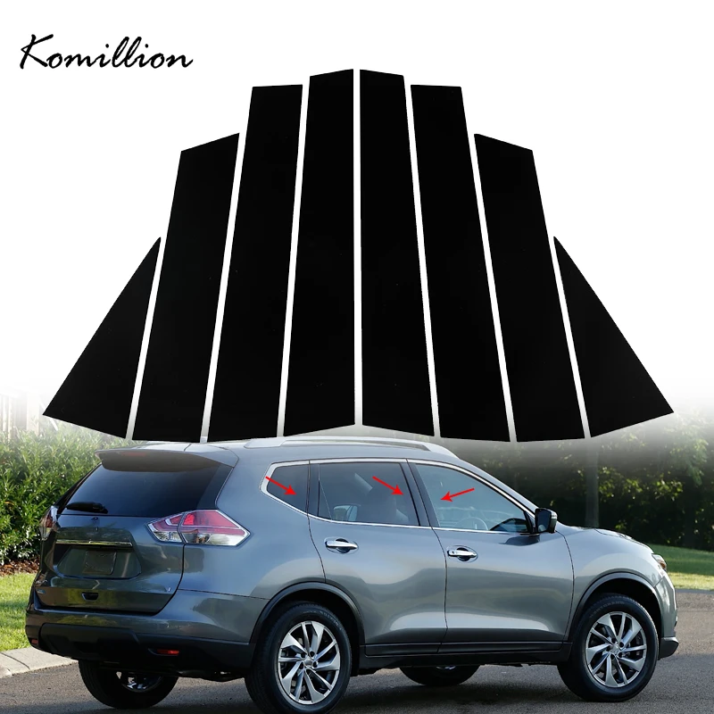 

8Pcs/set Car Pillar Posts Window Door Moulding Trims Sticker Glossy Black Fit For Nissan Qashqai J11 2016-2022