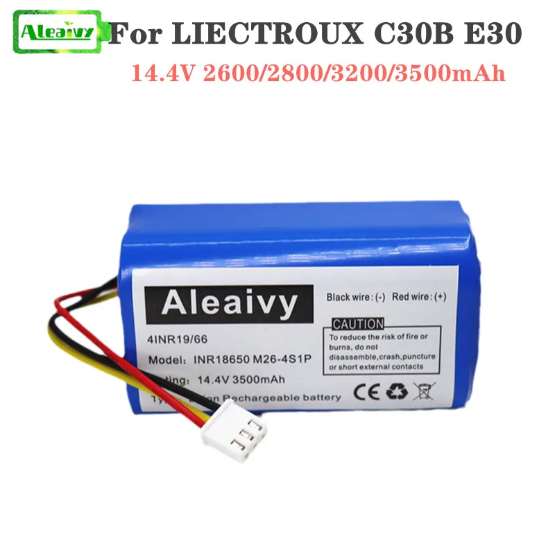 

Aleaivy 14.4v 2600mAh 4S1P battery, for accessories of LIECTROUX C30B E30 Robotic vacuum cleaner 18650 lithium battery pack