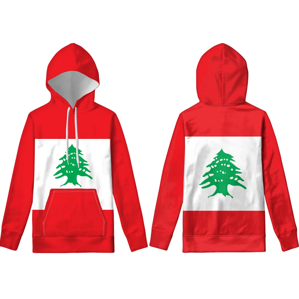 Ливанская толстовка с капюшоном Diy бесплатным именем или номером Lbn изображением