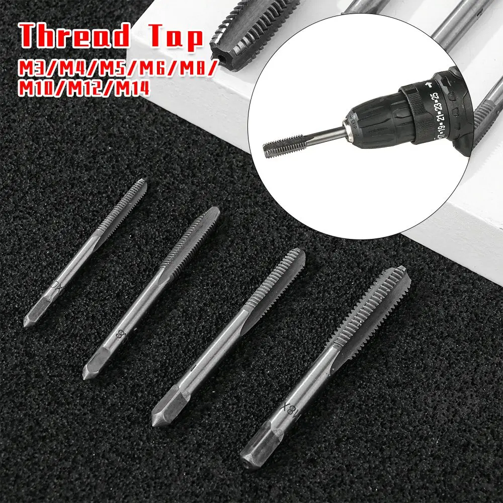 

Metal Working HSS Screw Machine Spiral Point Metric Drill Bit Hand Straight Flute Taps Threading Kit Thread Tap Set
