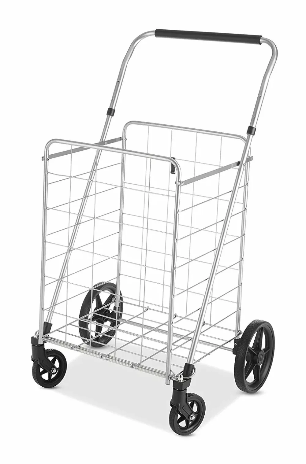 

Whitmor Utility Cart with Adjustable Height Handle - Silver/Black
