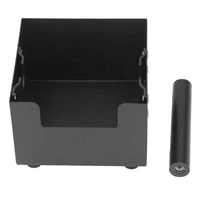 coffee knock box ground waste bin container stainless steel drawer type small square black