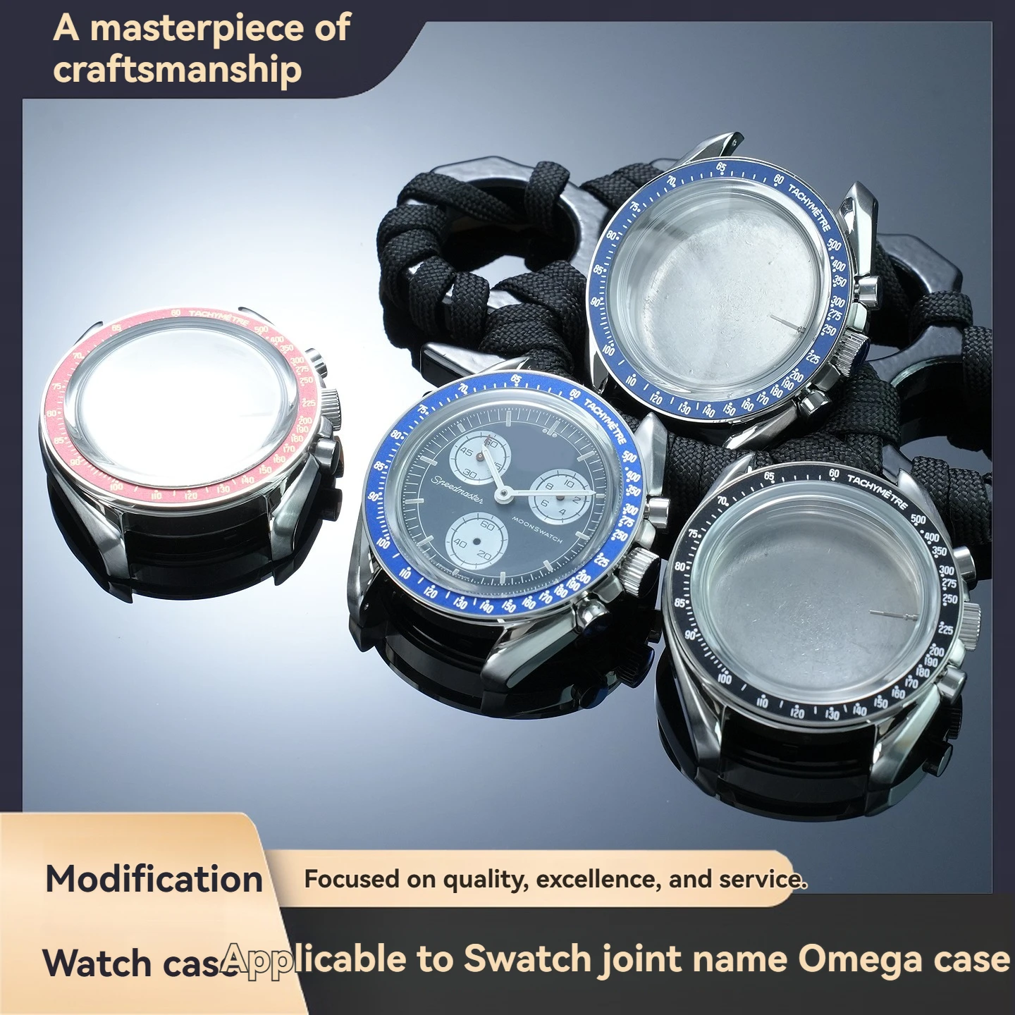 Фото Корпус для часов из нержавеющей стали: аксессуар в стиле Speedmaster для часов Swatch x Omega Planet Planet Series №2