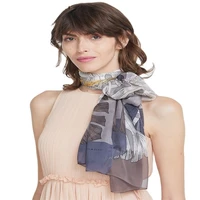 2021 luxury brand women spring summer long scarf scarf printing plant flower ben women shawls high end mulberry silk