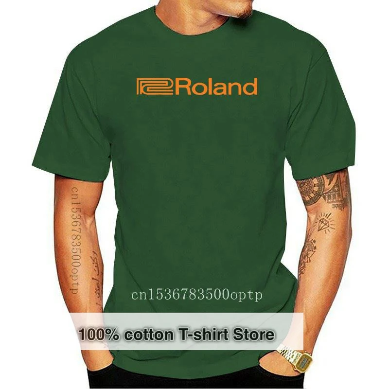

Новинка футболка с логотипом Roland музыкальные системы аудио аудиофил Ретро синтезатор аналоговые футболки с коротким рукавом и круглым выр...