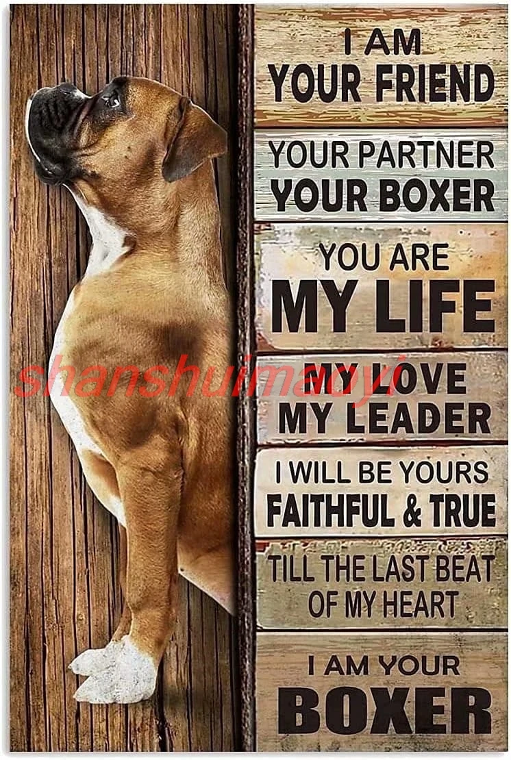 MAI Dog Металлическая вывеска Я твой друг своего боксера