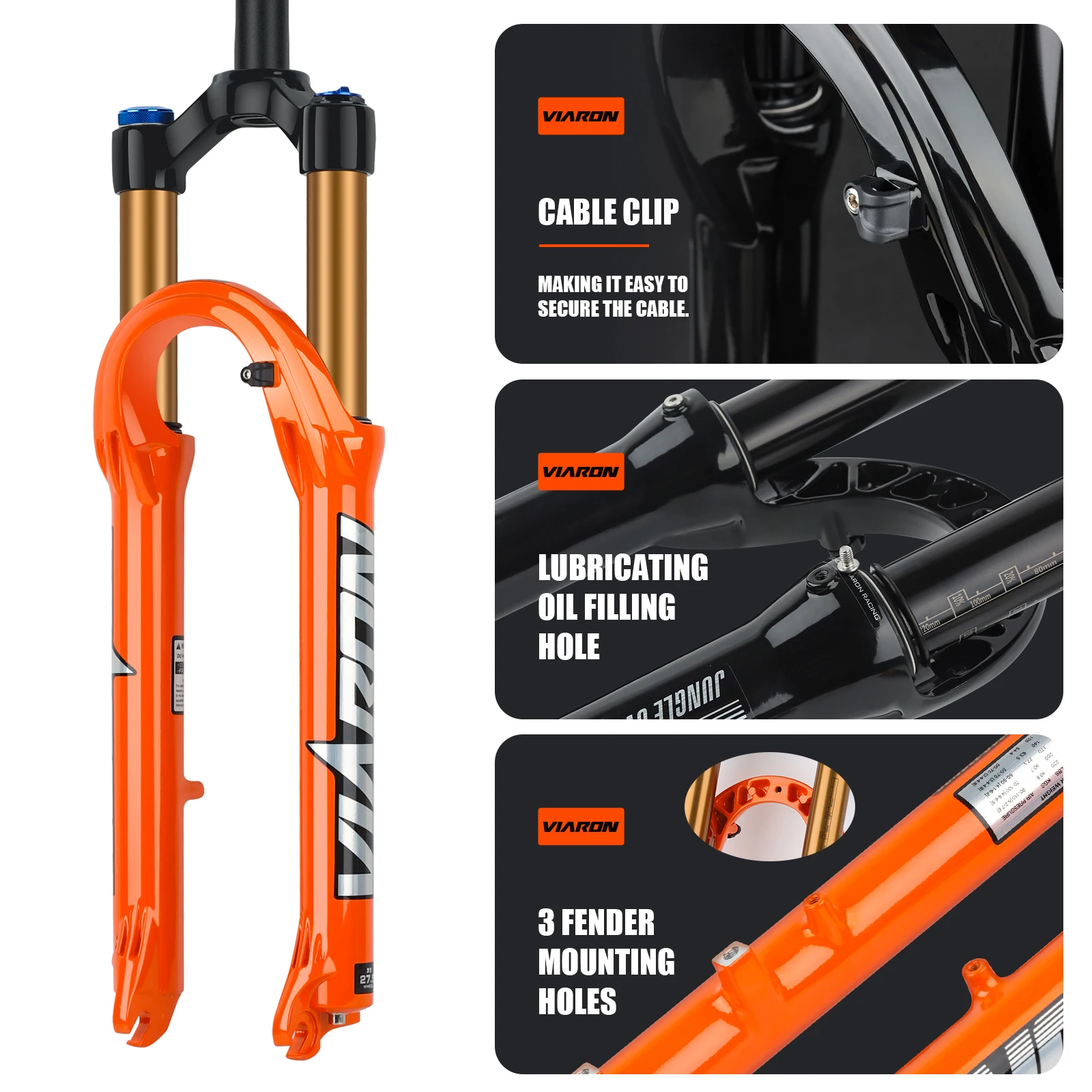 VIARON прямая трубка велосипедная подвеска воздушная вилка 26/27 5/29 дюймов MTB 32 мм 9x100