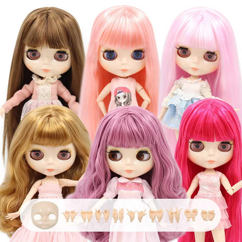 

Icy dbs blyth doll common body 30cm toys bjd white bright face with extra hands ab and front plate 1/6 diy fashion dolls girl