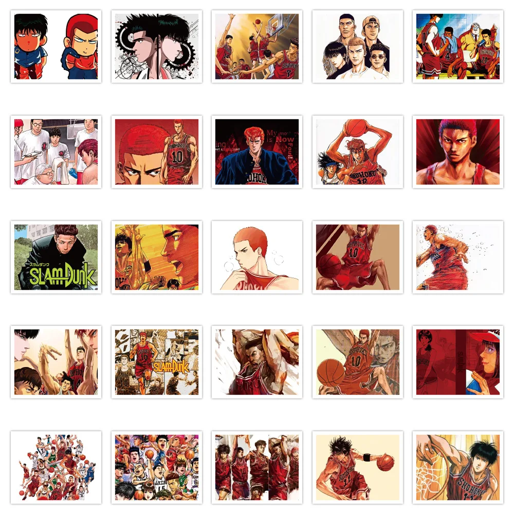 60 шт. персонализированные водонепроницаемые наклейки в стиле аниме Slam Dunk для