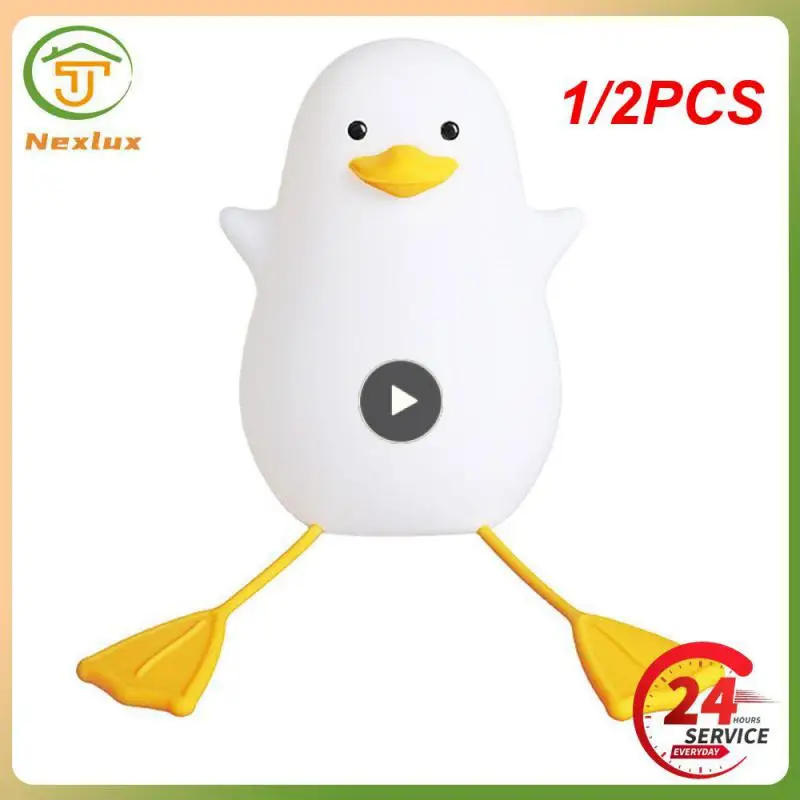 

1/2PCS Cute Duck Led Night Light USB Rechargeable Nightlights Silicone Lamp Touch Switch Children Kid Bedroom Decoration