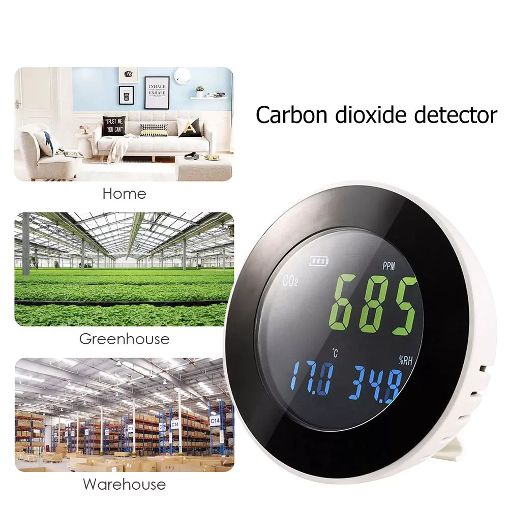 

CO2 Meter Gas Analyzer Carbon Dioxide Detector Digital Temperature Humidity Tester Air Quality Monitor Air Quality Detector
