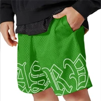 hip hop high streetembroidery shorts summer mens casual sports shorts loose green black red basketball sports training pants