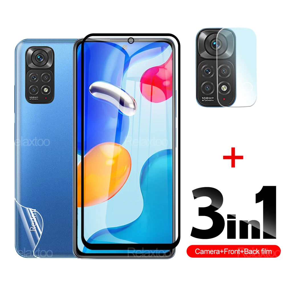 

6 в 1 закаленное стекло для Redmi Note 11S 11T 11T PRO Передняя и задняя защита экрана и пленка для камеры для Redmi Note 11 Pro Plus пленка