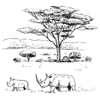 daboxibo rhino under the tree clear stamps mold for diy scrapbooking cards making decorate crafts 2020 new arrival