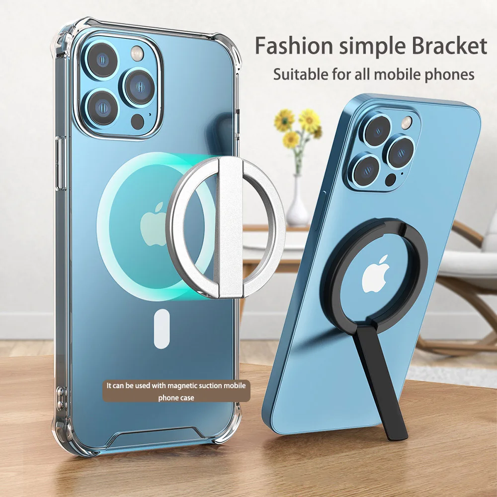 

For iPhone Samsung Huawei Mobile Smartphone Stand Alloy Magnetic Phone Back Sticker Holder MagSafe Magnetism Universal Bracket
