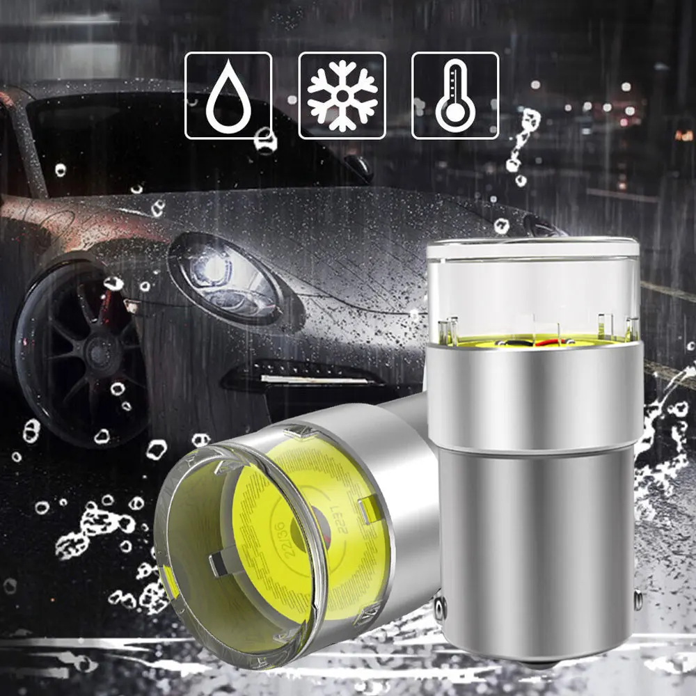 

2 шт., Автомобильные светодиодные лампы 12 В 1156 BA15S BAU15S PY21W R5W COB 6000K