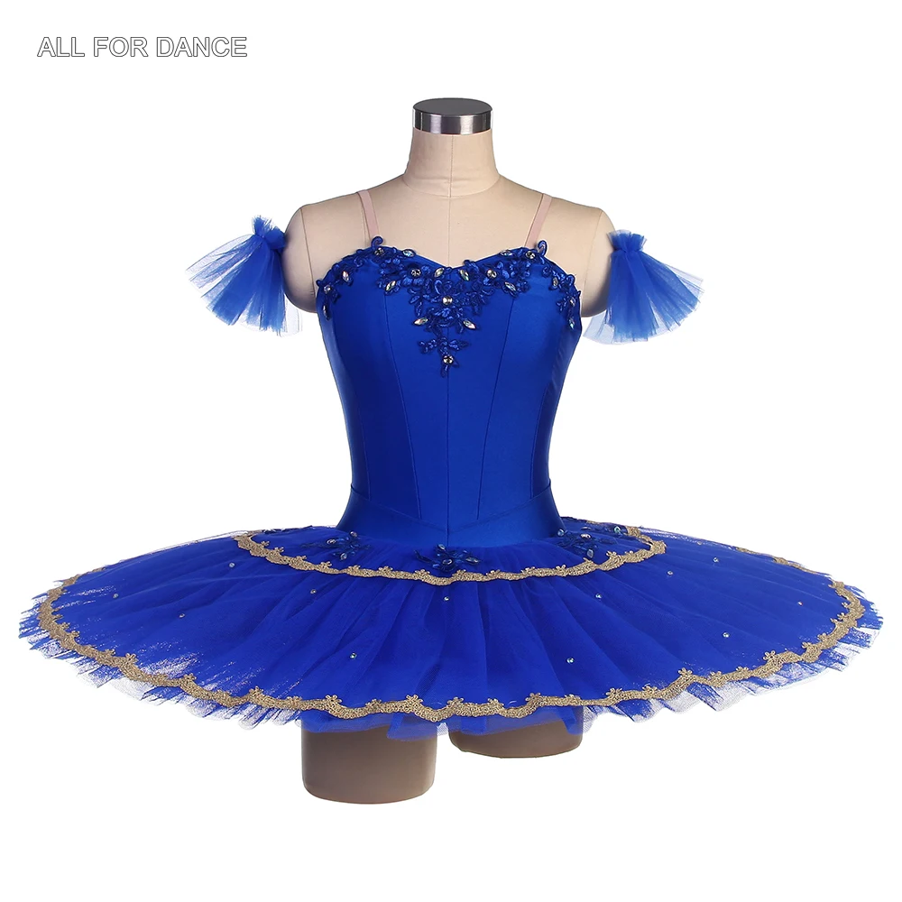 

BLL548 Royal Blue Spandex Bodice Pre-professional Ballet Pancake Tutu for Women & Girls Ballerina Stage Performance Dance Dress