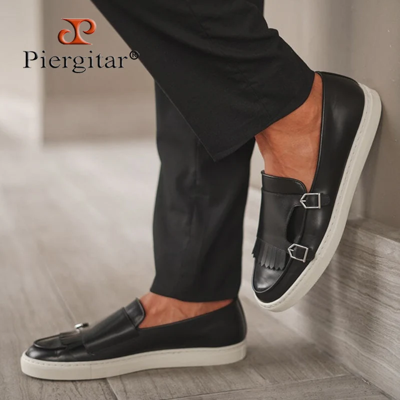 Черные мужские кроссовки Piergitar из телячьей кожи ручной работы в бельгийском