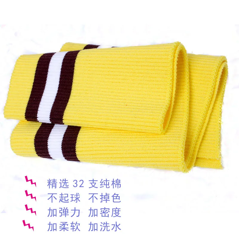 Трикотажная ребристая ткань с утолщенным узором в полоску для шитья своими