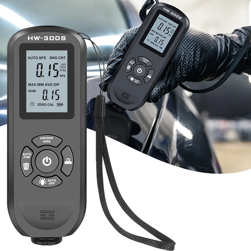 Digital Thickness Gauge 0-2000um LCD Display Car Paint Coating Thickness Tester Check Scale Meter Test Tester Gauge Tool